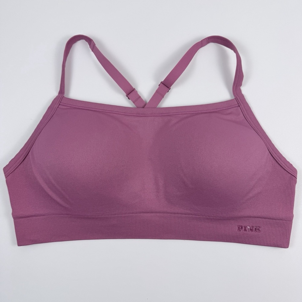 Victoria's Secret PINK Seamless Air Light Support Sports Bra Dusty Rose L NWT